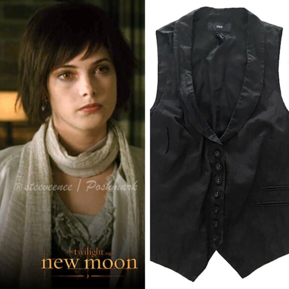 H&M Black Collar Vest Waistcoat ASO Alice Cullen